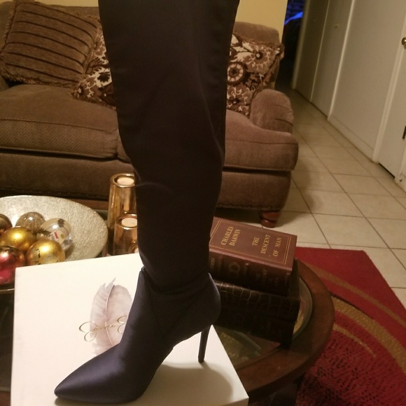 Jessica Simpson Sz 6.5 Over The Knee Satin Boots - Picture 6 of 8